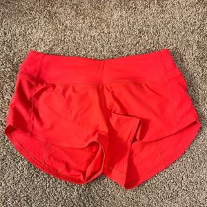 Red lululemon shorts 2.5”